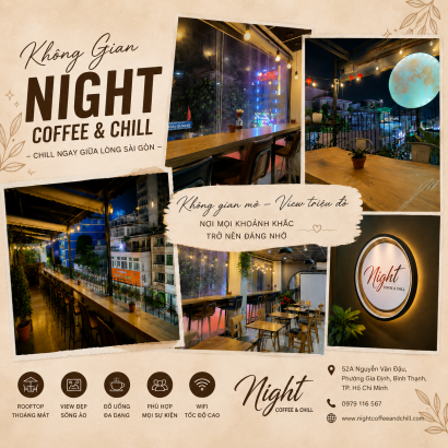 NIGHT COFFEE &amp; CHILL – QUÁN CAFE ROOFTOP CHILL GIỮA LÒNG BÌNH THẠNH